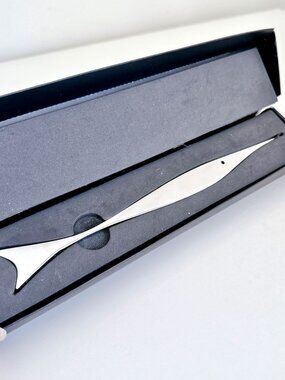 ALESSI INOX 18/10 PAPER KNIFE LETTER OPENER IN BOX GUILIO LACCHETTI